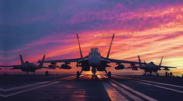 27.4k战斗机起飞降落夕阳唯美创意素材4k战斗机起飞降落夕阳唯美创意素材