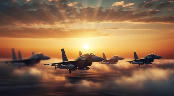 14.4k战斗机起飞降落夕阳唯美创意素材4k战斗机起飞降落夕阳唯美创意素材