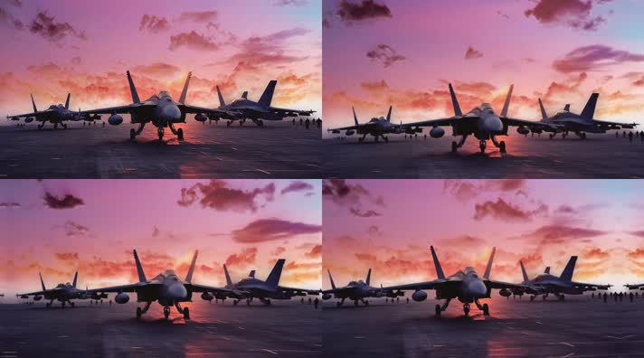 22.4k战斗机起飞降落夕阳唯美创意素材4k战斗机起飞降落夕阳唯美创意素材