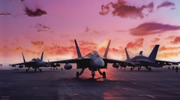 22.4k战斗机起飞降落夕阳唯美创意素材4k战斗机起飞降落夕阳唯美创意素材