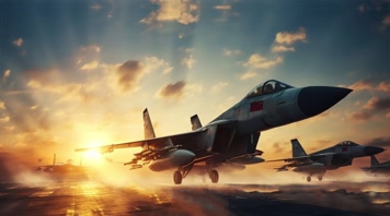 13.4k战斗机起飞降落夕阳唯美创意素材4k战斗机起飞降落夕阳唯美创意素材