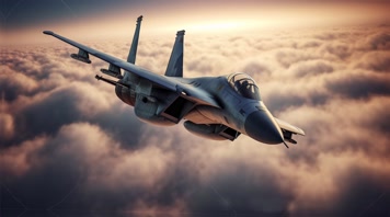 4k战斗机翱翔天空唯美创意素材