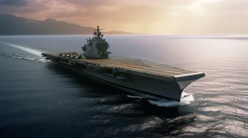 4k航空母舰舰队海洋航行夕阳唯美创意 4k航空母舰舰队海洋航行夕阳唯美创意