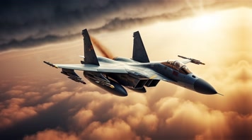 4k战斗机翱翔天空唯美创意素材