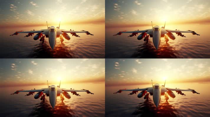 4k战斗机翱翔天空唯美创意素材