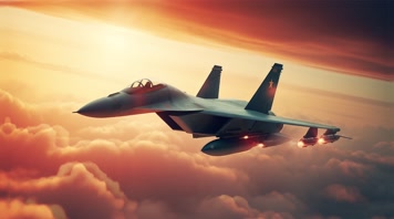 4k战斗机翱翔天空唯美创意素材