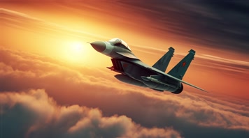 4k战斗机翱翔天空唯美创意素材