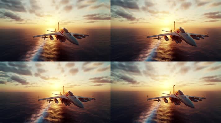 4k战斗机翱翔天空唯美创意素材