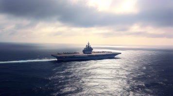 4k航空母舰舰队海洋航行夕阳唯美创意 4k航空母舰舰队海洋航行夕阳唯美创意