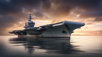 4k航空母舰舰队海洋航行夕阳唯美创意 4k航空母舰舰队海洋航行夕阳唯美创意