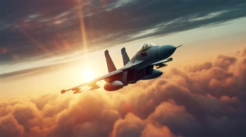 4k战斗机翱翔天空唯美创意素材