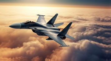 4k战斗机翱翔天空唯美创意素材