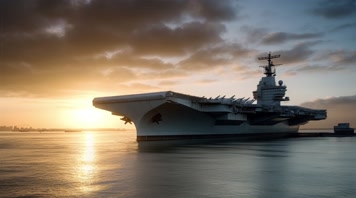 4k航空母舰舰队海洋航行夕阳唯美创意 4k航空母舰舰队海洋航行夕阳唯美创意