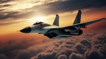 4k战斗机翱翔天空唯美创意素材