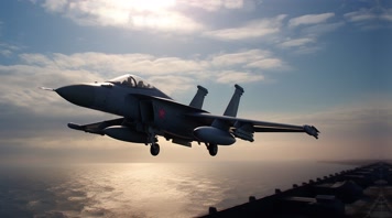 4k航母战斗机起飞降落夕阳唯美创意 4k航母战斗机起飞降落夕阳唯美创意