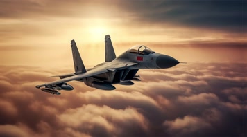 4k战斗机翱翔天空唯美创意素材