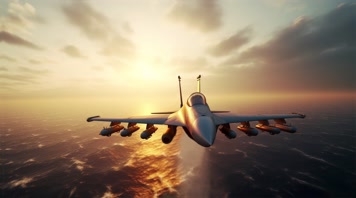 4k战斗机翱翔天空唯美创意素材