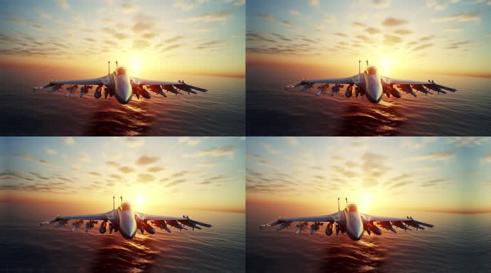 4k战斗机翱翔天空唯美创意素材