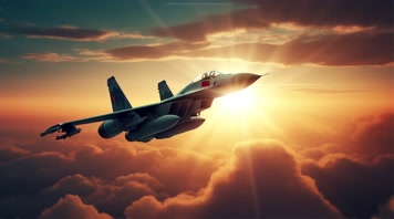 4k战斗机翱翔天空唯美创意素材