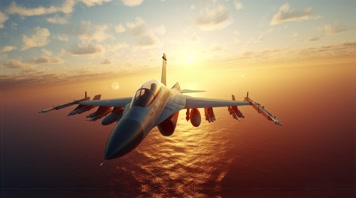 4k战斗机翱翔天空唯美创意素材