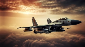 4k战斗机翱翔天空唯美创意素材