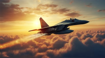 4k战斗机翱翔天空唯美创意素材