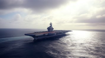 4k航空母舰舰队海洋航行夕阳唯美创意 4k航空母舰舰队海洋航行夕阳唯美创意