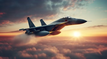 4k战斗机翱翔天空唯美创意素材