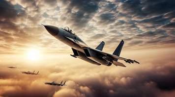 4k航母战斗机起飞降落夕阳唯美创意