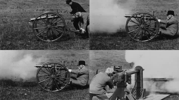 1899年发明家海勒姆马克沁发明自动武器机枪