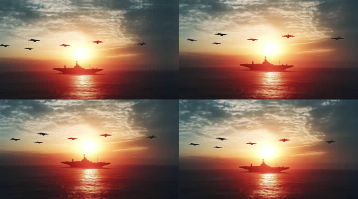 61.4k航母战斗编队 航空母舰轰炸机 创意唯美