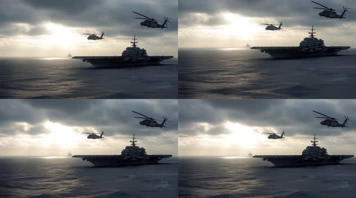 18.4k航母战斗编队 航空母舰轰炸机 创意唯美