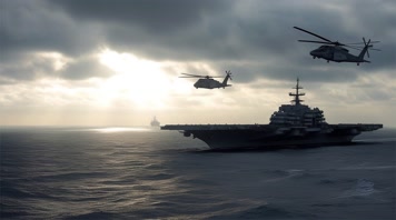 18.4k航母战斗编队 航空母舰轰炸机 创意唯美