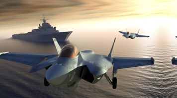 44.4k航母战斗编队 航空母舰轰炸机 创意唯美