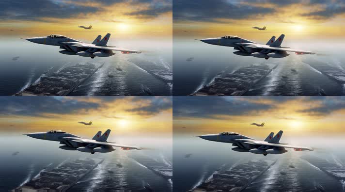 32.4k航母战斗编队 航空母舰轰炸机 创意唯美