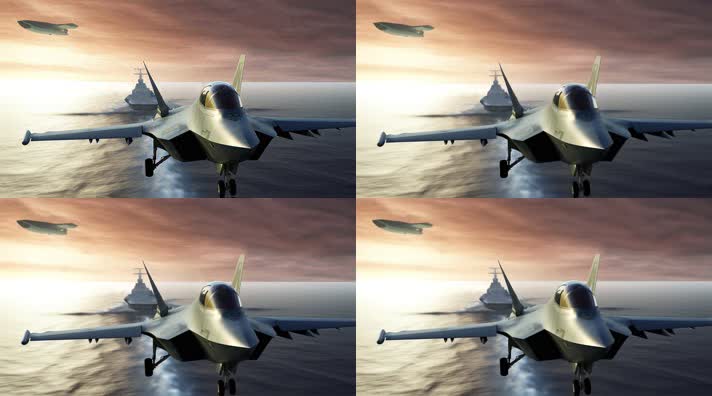 5.4k航母战斗编队 航空母舰轰炸机 创意唯美