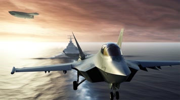 5.4k航母战斗编队 航空母舰轰炸机 创意唯美