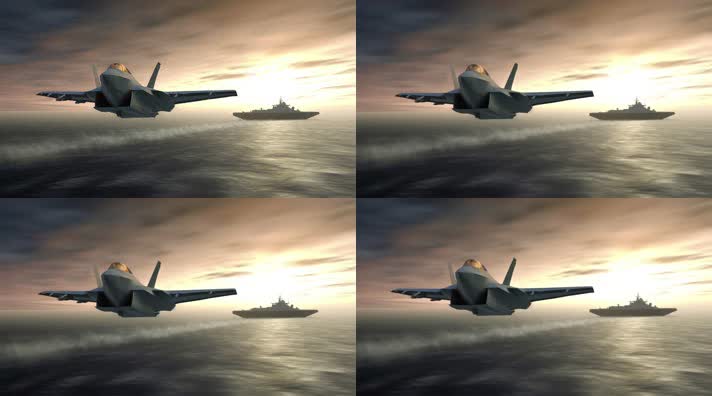 21.4k航母战斗编队 航空母舰轰炸机 创意唯美