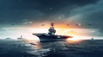 78.4k航母战斗编队 航空母舰轰炸机 创意唯美