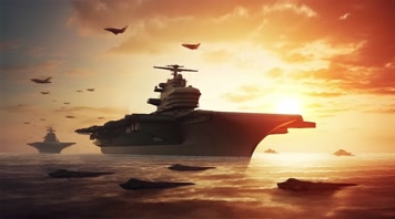 33.4k航母战斗编队 航空母舰轰炸机 创意唯美