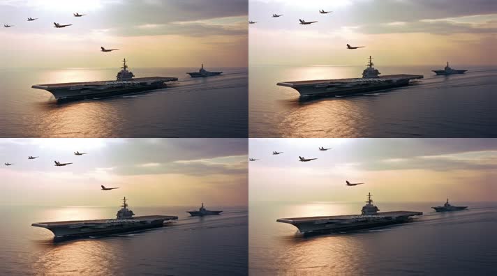 49.4k航母战斗编队 航空母舰轰炸机 创意唯美