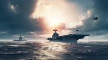 58.4k航母战斗编队 航空母舰轰炸机 创意唯美