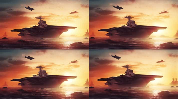 31.4k航母战斗编队 航空母舰轰炸机 创意唯美