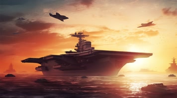 31.4k航母战斗编队 航空母舰轰炸机 创意唯美