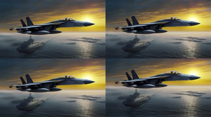 7.4k航母战斗编队 航空母舰轰炸机 创意唯美