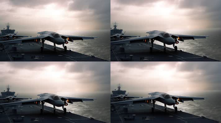17.4k航母战斗编队 航空母舰轰炸机 创意唯美
