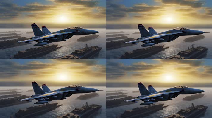 26.4k航母战斗编队 航空母舰轰炸机 创意唯美