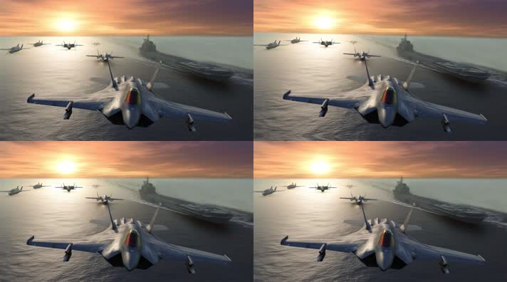 10.4k航母战斗编队 航空母舰轰炸机 创意唯美