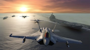 10.4k航母战斗编队 航空母舰轰炸机 创意唯美