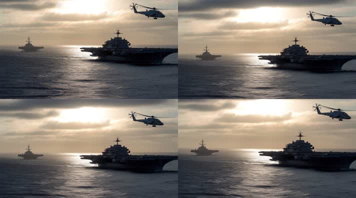 36.4k航母战斗编队 航空母舰轰炸机 创意唯美